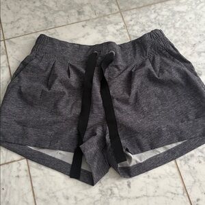 Lululemon Gray Athletic Shorts with Black Drawstring